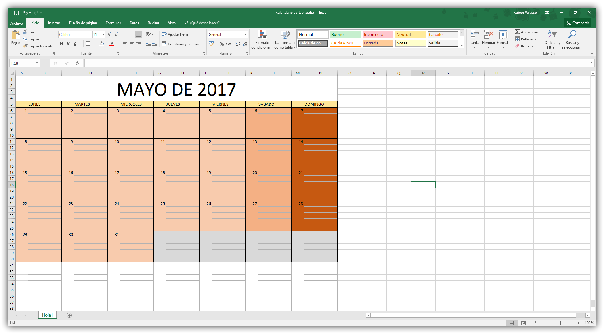 C Mo Hacer Un Calendario En Excel Softzone