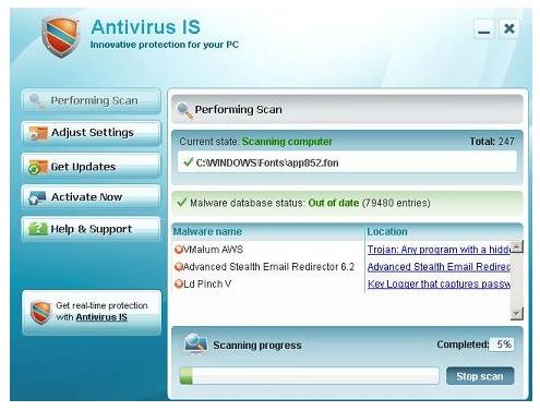 Antivirus IS Antivirus falso