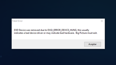 Error DXGI_ERROR_DEVICE_HUNG Steam