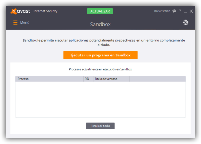 Avast Internet Security - Sandbox