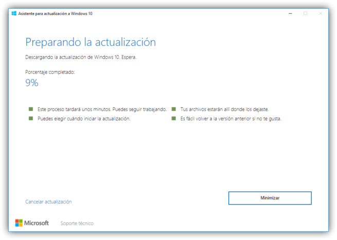Asistente de actualización a Windows 10 Creators Update 3