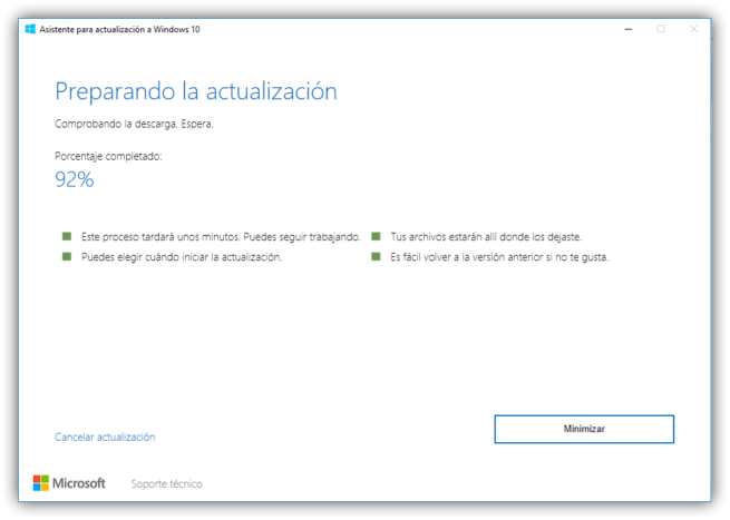 Asistente de actualización a Windows 10 Creators Update 4