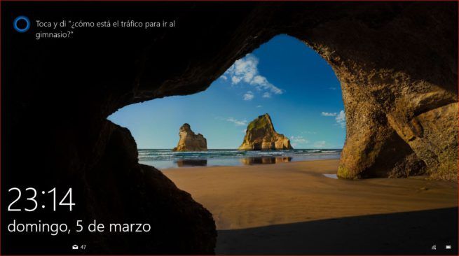 captura de la pantalla de bloqueo o login
