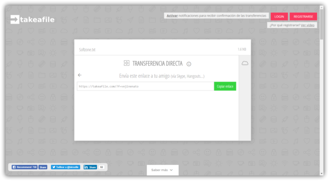Transferencia directa Takeafile