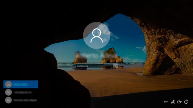 captura de la pantalla de bloqueo o login