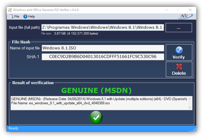 Windows and Office Genuine ISO Verifier - Genuina