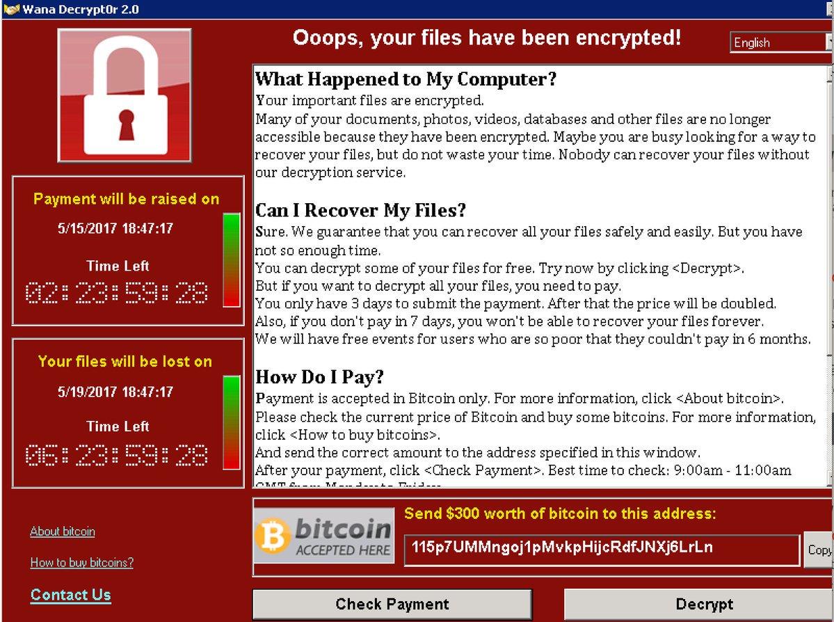 virus wannacry malware