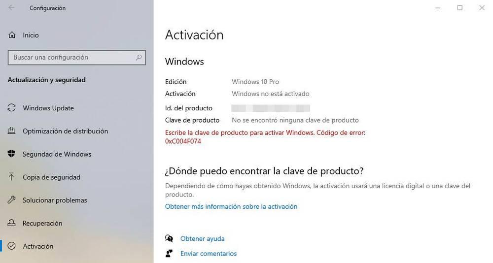 Windows 10 sin clave de activación