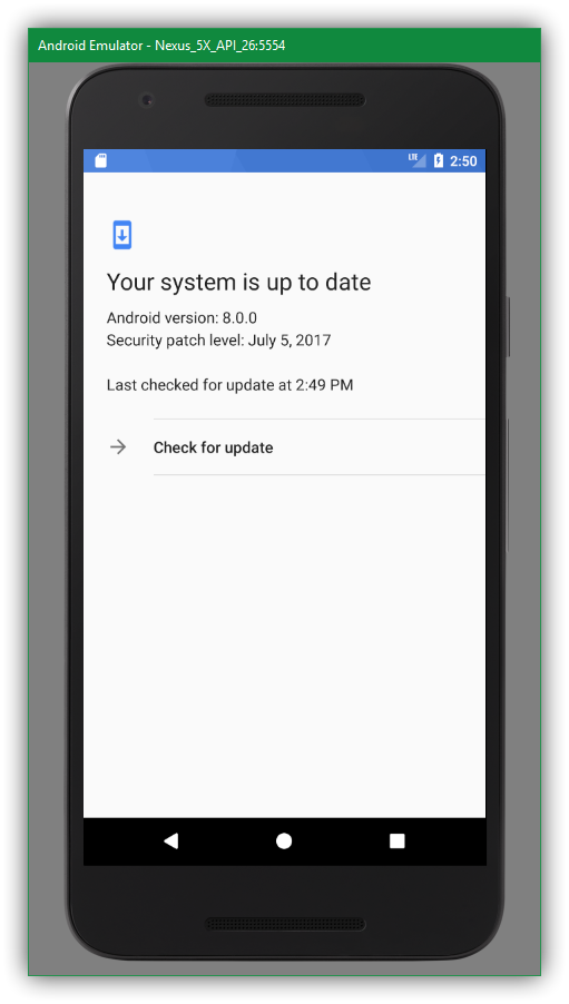 Actualizaciones Emulador Android 8.0 Oreo
