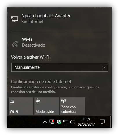 Desconectar Wi-Fi en Windows 10