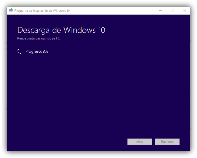 Descargando Windows 10 Fall Creators Update