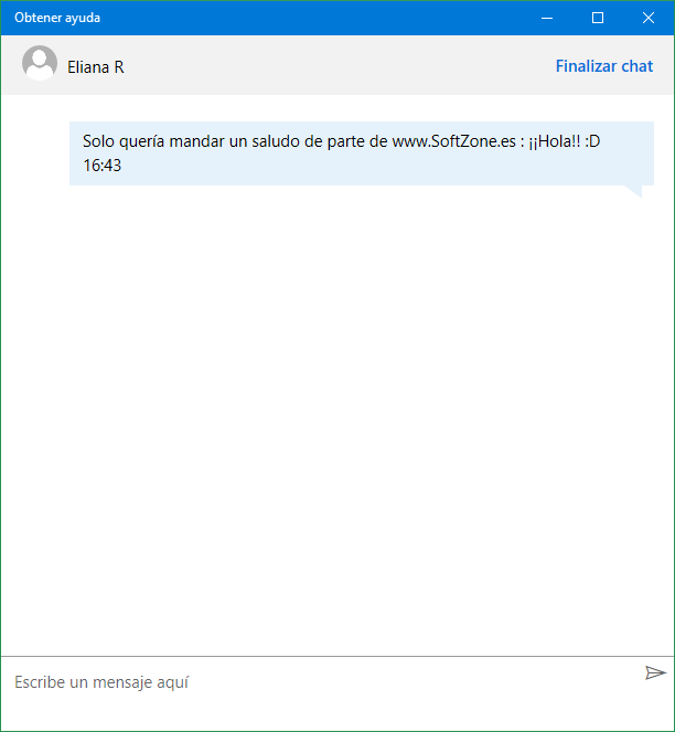 Obtener ayuda en Windows 10 - Chat 2