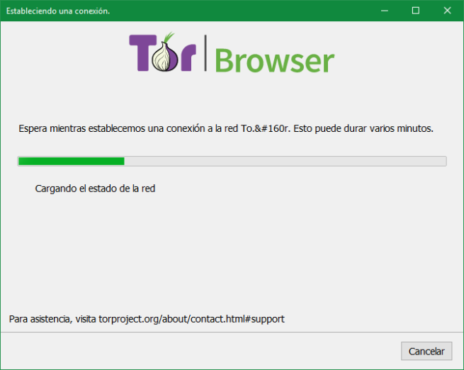 Asistente Tor Browser 7.5 - Conectando