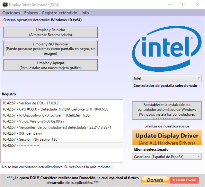 Display Driver Uninstaller Intel