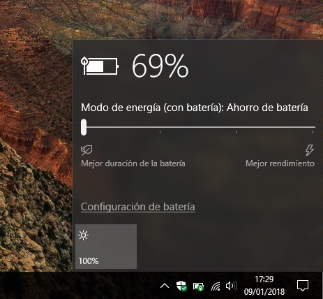 Mayor duración de batería Windows 10