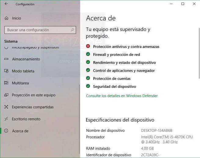 Acerca de PC Windows 10 Spring Creators Update