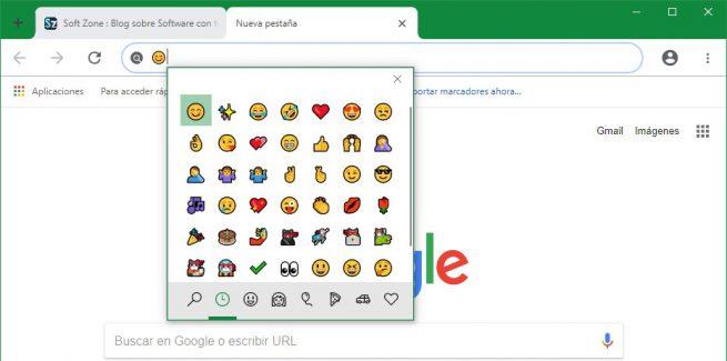 Lista Emoji Chrome Windows 10