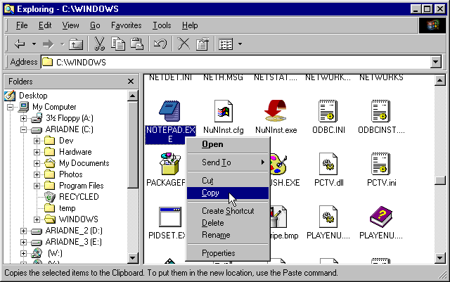 Explorador Archivos Windows 95