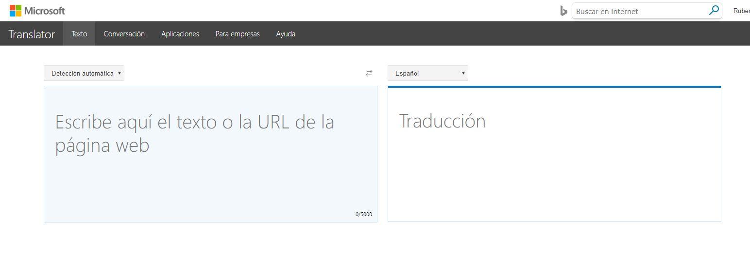 Cómo usar el traductor Bing de Microsoft para traducir textos y webs