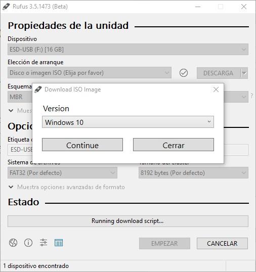 Elegir descarga Windows Rufus 3.5