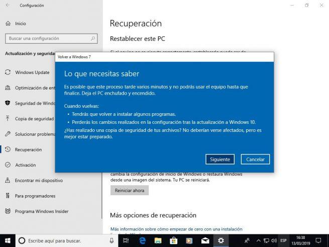 Volver de Windows 7 a Windows 10 - Manual 4