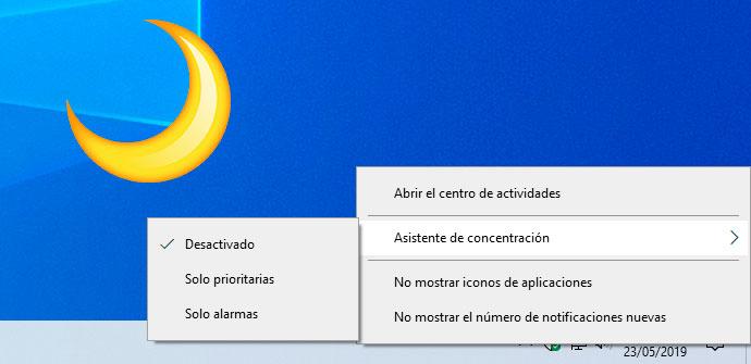 Asistente Concentración Windows 10