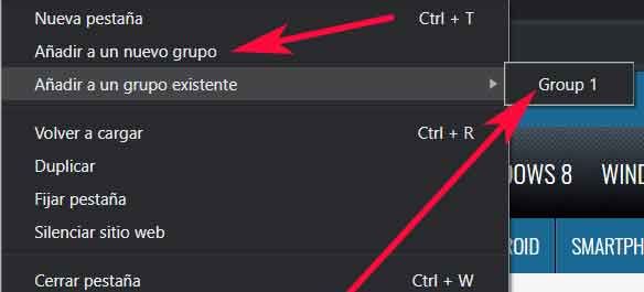 Pestañas Chrome