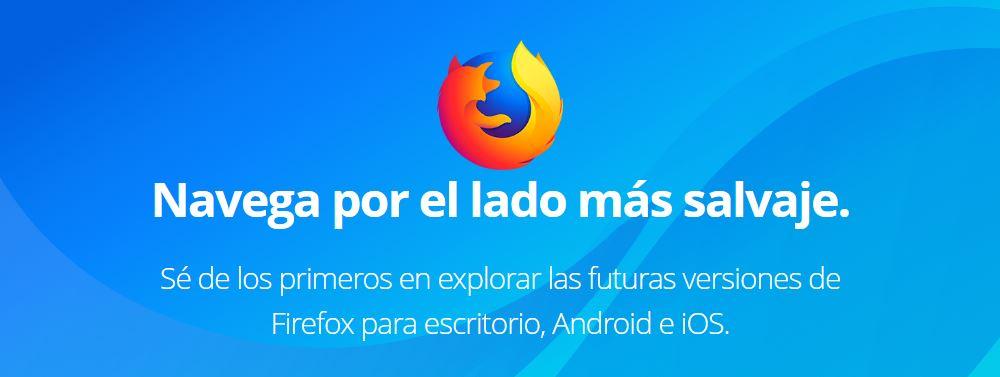 Firefox versiones dev