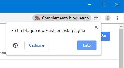 Flash bloqueado Google Chrome 76