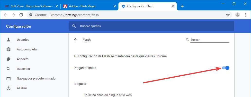 Habilitar Flash Chrome 76