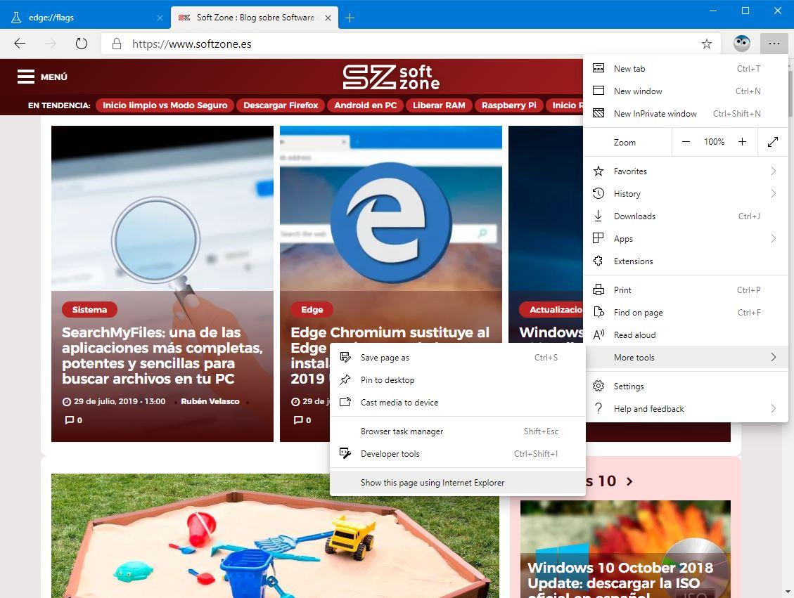 Modo Internet Explorer Edge Chromium