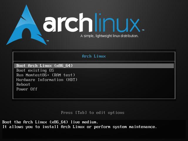 Boot Arch Linux
