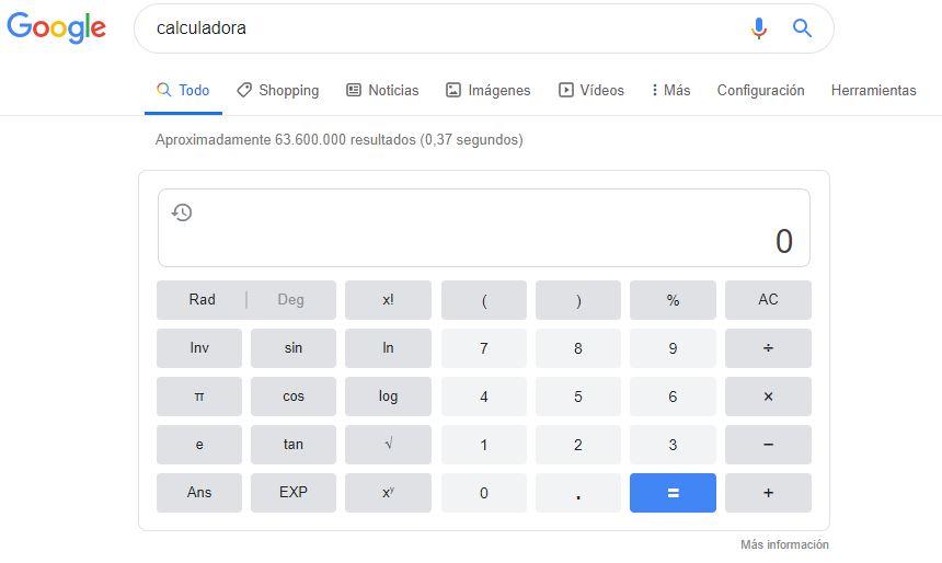 Calculadora Google