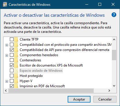 Error activar Windows Sandbox
