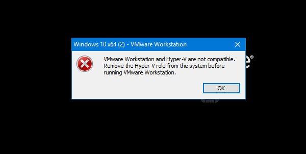 VMware e Hiper-V-Fehler