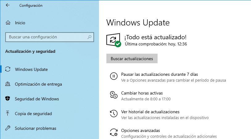 Windows 10 actualizado por Windows Update