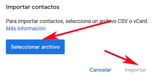Importar contactos gmail