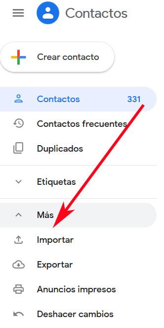 Importar contactos gmail