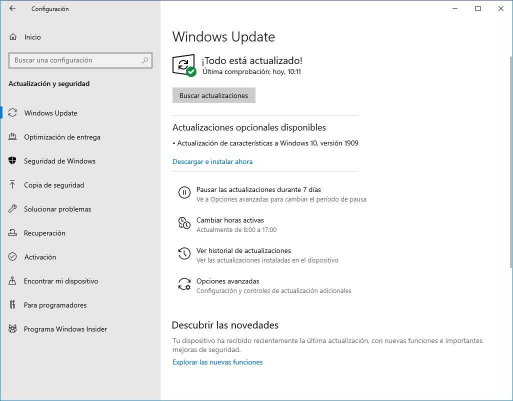 Actualización Windows 10 19H2