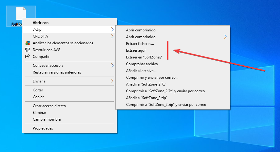 Descomprimir archivos en Windows - 7Zip