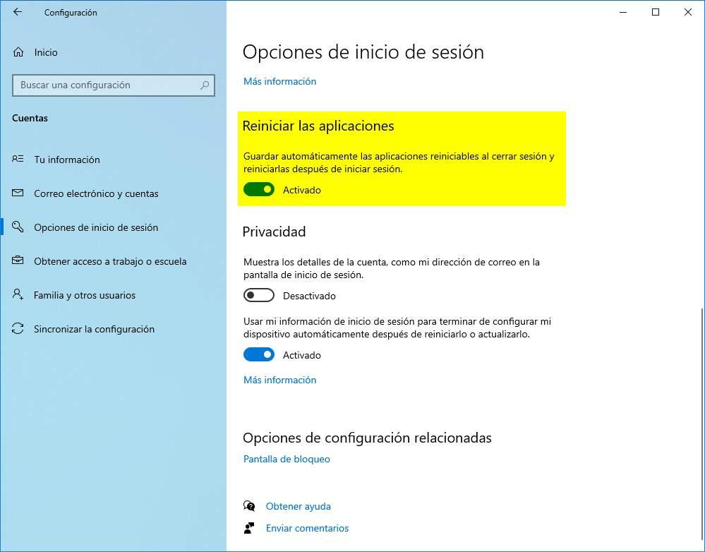 Reiniciar aplicaciones UWP Windows 10