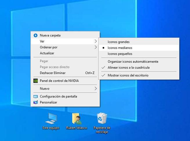 Tamaño iconos Windows 10 - 1