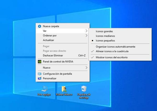 Tamaño iconos Windows 10 - 3
