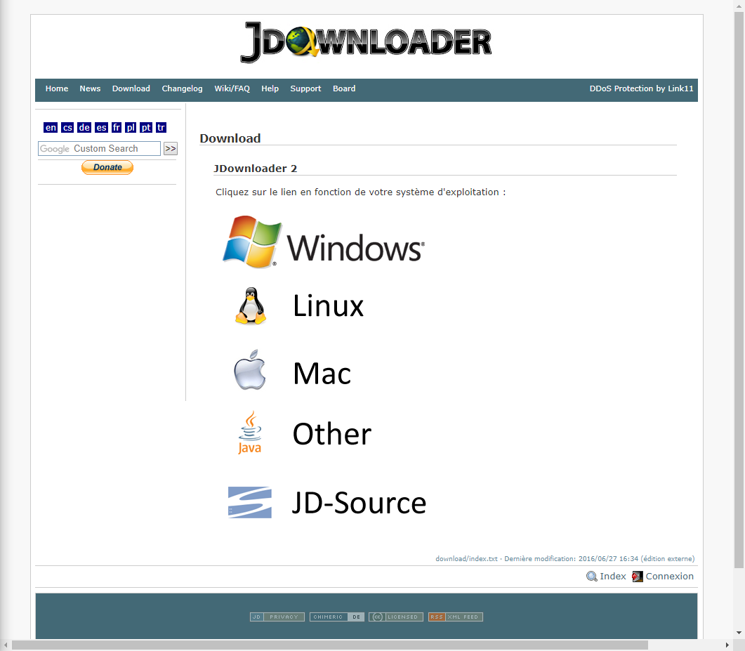 Web descargar JDownloader