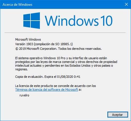 Windows 10 Insider Preview Build 18985