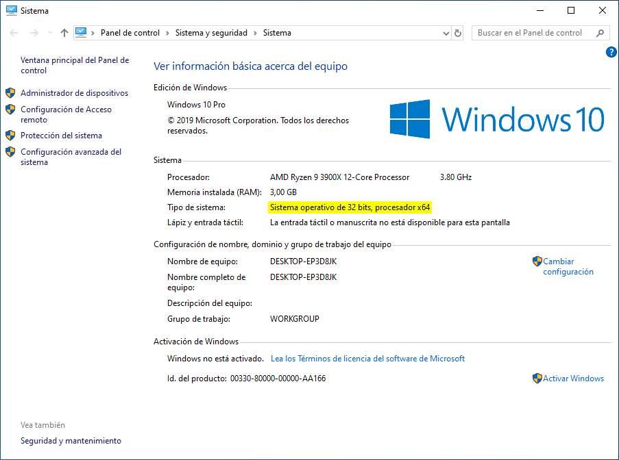 Windows 10 de 32 bits