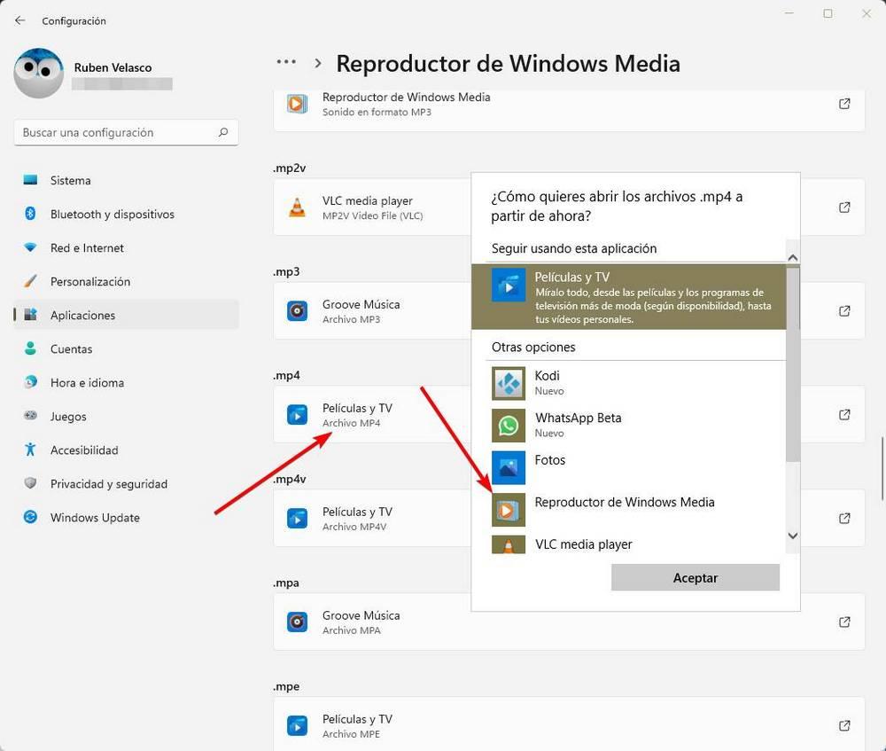 Windows Media Player - Cambiar app predeterminada 3