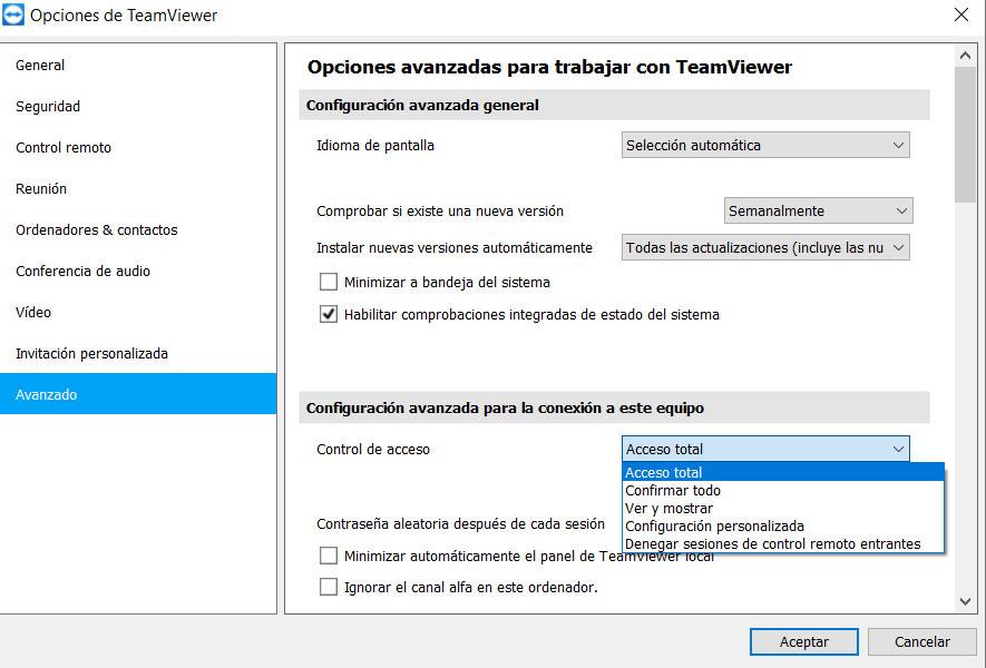 TeamViewer control acceso