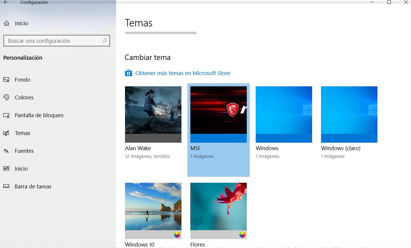Temas con sonido para Windows 10