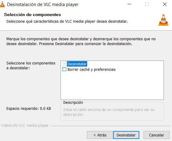 Desinstalar VLC